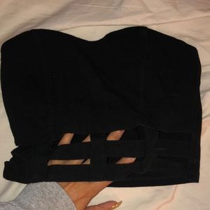 Caged bandeau tube top